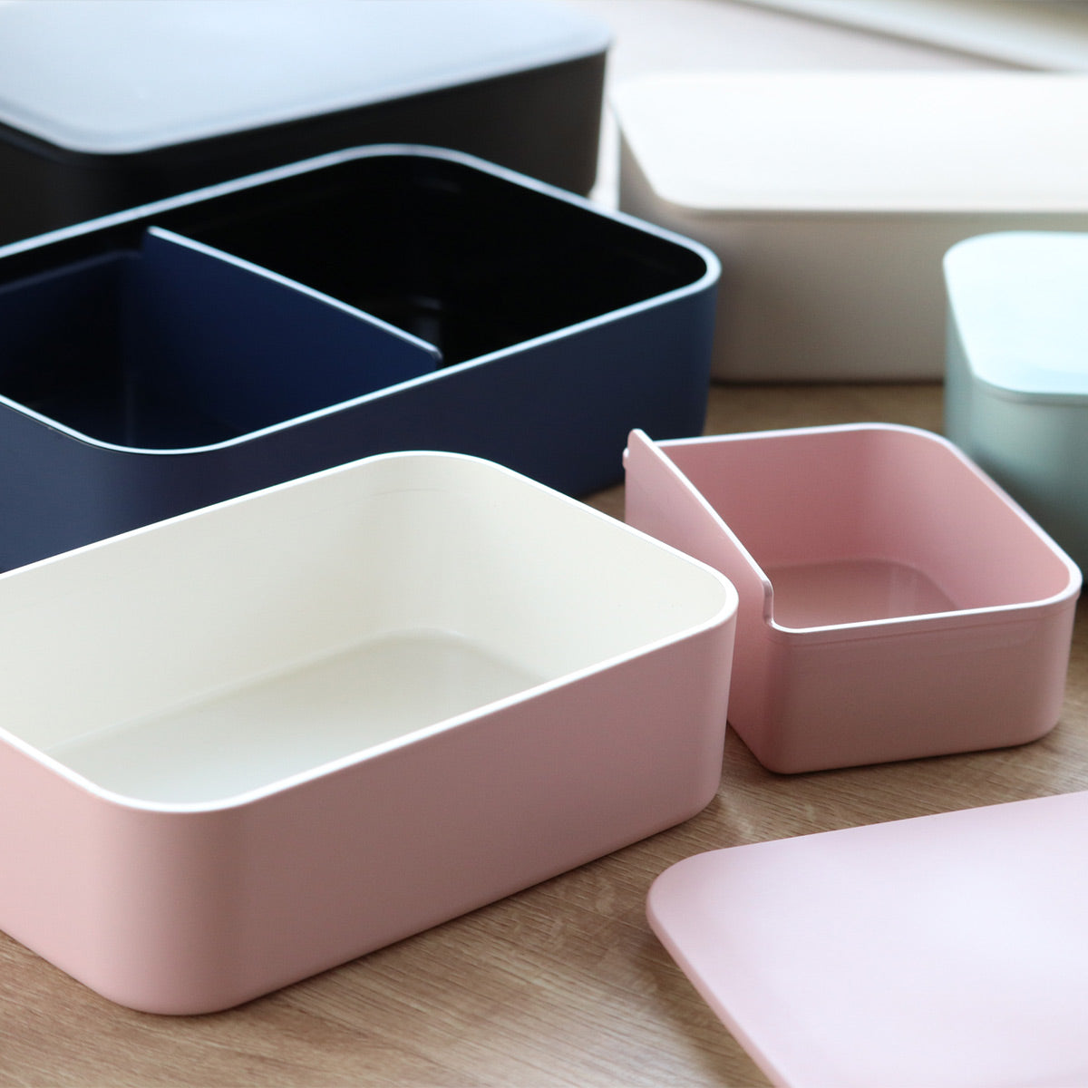 弁当箱 1段 500ml 塗りランチボックス スモーク